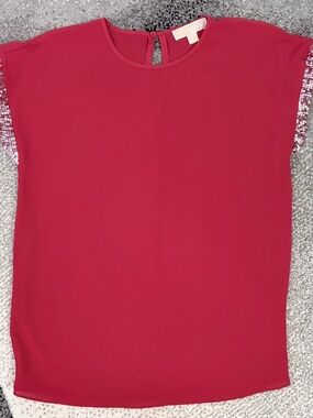 Michael Kors Crepe & Sequin Blouse